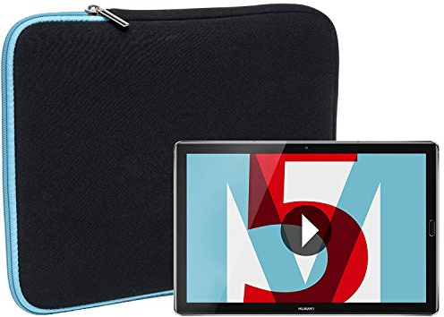 Slabo Tablet Tasche Schutzhülle für Huawei MediaPad M5 (8,4) Hülle Etui Case Phablet aus Neopren – TÜRKIS/SCHWARZ
