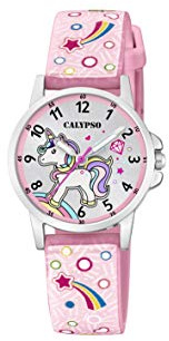 Calypso Orologio Bambina Analogico - Caucciù Rosa - Movimento al Quarzo - Orologio Infantile - Vetro Minerale Resistente - Impermeabile 5 ATM - My First Watch - K5776/5