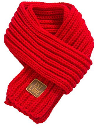 newrong Baby Mädchen Soft Warme Stricken Schal Rot Einheitsgröße(118x9cm)