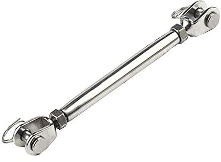 Stainless Steel Turnbuckle, 304 Stainless Steel M14 Closed Body Jaw Turnbuckle Rigging Bottle Screw - High Polished Welded Fork Screw for Marine, Sailing, Boating & Industrial Applications