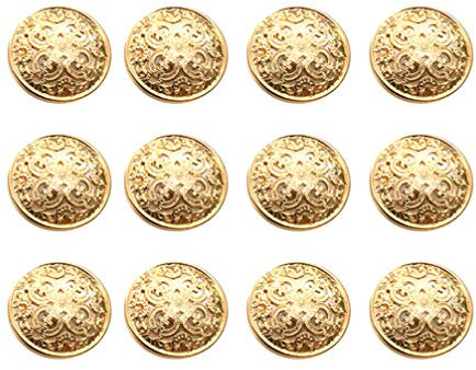 30 Stücke Vintage Antike Metall Blazer Knöpfe mit Schaft äntel Knöpfe Jacke Hemd Anzug Hose Runde Näh für DIY Handwerk 25Mm (Hellgolden)