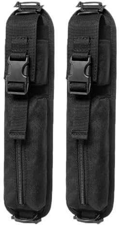 TRIWONDER Molle Brillen Tasche, Taktische Brillenetui, Militärische, Schulteraufsatz für Zubehör (Schwarz - 2 Stück)