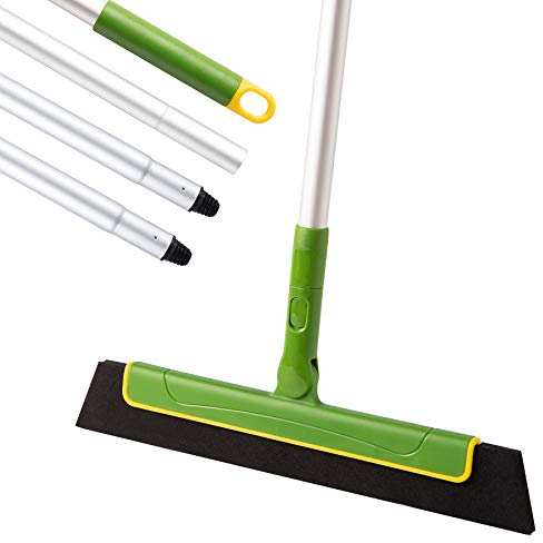 Eyliden 180°Rotating Floor Squeegee for Shower, Window, Hair, Dust, Tile | Non-Scratch & Lightweight Squeegee Broom, 51in Long Handle Shower Scraper, Quickly Remove Water, Ideal for Any Surfaces