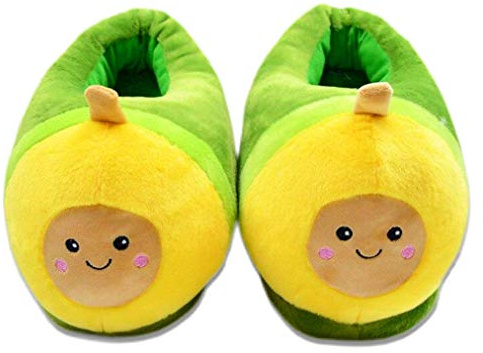 eBoutik - 3D Avocado Slippers for Women & Men – Soft Plush Indoor Outdoor Lounge Slippers – Cute Novelty Gift for Valentine’s Day, Easter or Mother’s Day - Small