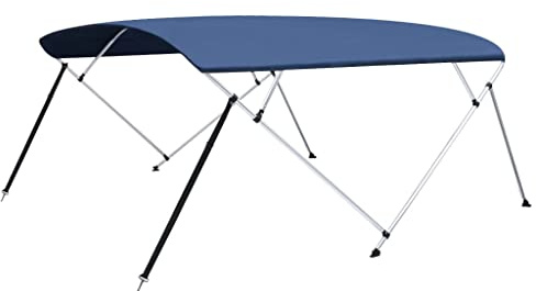 vidaXL Toldo Bimini de 4 Arcos Azul Marino 243x(230-244) x137 cm