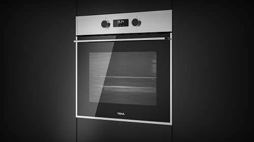 TEKA Four encastrable HSB625P avec système autonettoyant pyrolyse 60 cm en acier inoxydable classe énergétique A+ 8 fonctions avec chaleur tournante 70 l