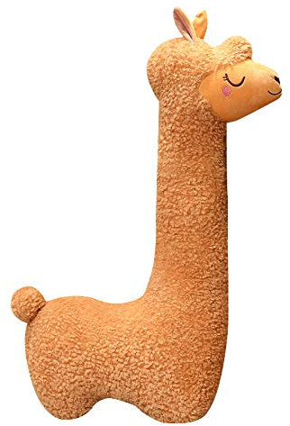 Alpaka Stofftier Plüschtier, Niedliches Tier Kissen, Süße Weiche Kuscheltier Plüsch Spielzeug, Dekoration Plüschkissen Schlafkissen Für Sofa Kinderzimmer, Geschenke Für Baby Kinder Damen-braun||100CM