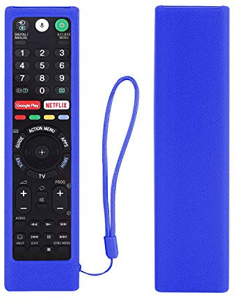 Funda Protectora de Silicona para Sony RMT-TX102U RMF-TX200U RMT-TX200U RMF-TX300U Smart Android TV Mando a Distancia de Voz, Lavable, Antipérdida, a Prueba de Golpes (Azul)