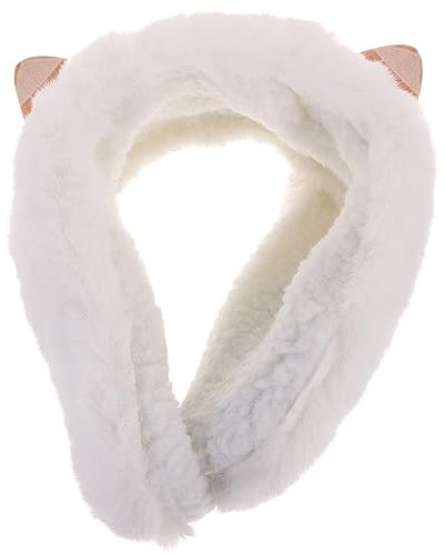 Ohrenschützer für Damen, Winter, Outdoor, pelzig, niedliche Katze, Ohrenwärmer, Teenager, Mädchen, weich, warm, Kunstfell, Ohrenschützer, weiß, 23X19CM