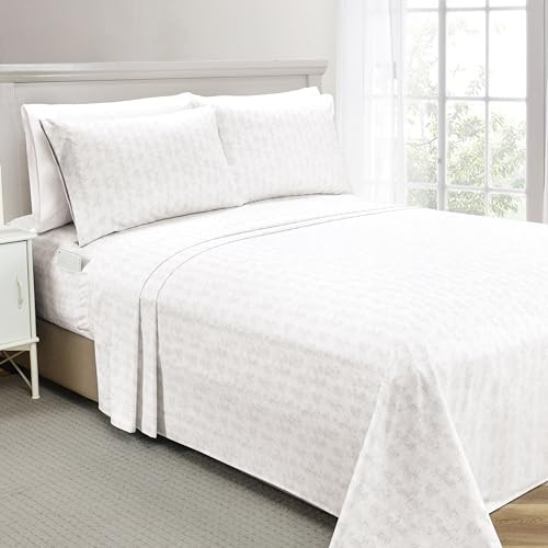 Elegant Comfort Softest and Coziest 6-Piece Sheet Set - 1500 Premium Hotel Quality Microfiber - Deep Pocket, Wrinkle Resistant 6-Piece Wave Pattern Bed Sheet Set, King, Wave Beige