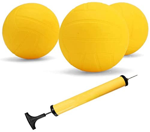 INTCHE Roundnet Spiel Ball Austauschbare Wettkampf BäLle Mini Volleyball 3 Pack mit Pumpe