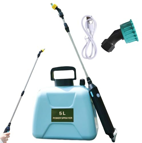 Pompa Irroratrice A Batteria, 5L Spruzzatore Elettrico A Batteria Per Piante Con 2 Bocchette E Tracolla Regolabile Impugnatura Ricaricabile USB Nebulizzatore A Pressione Da Giardino