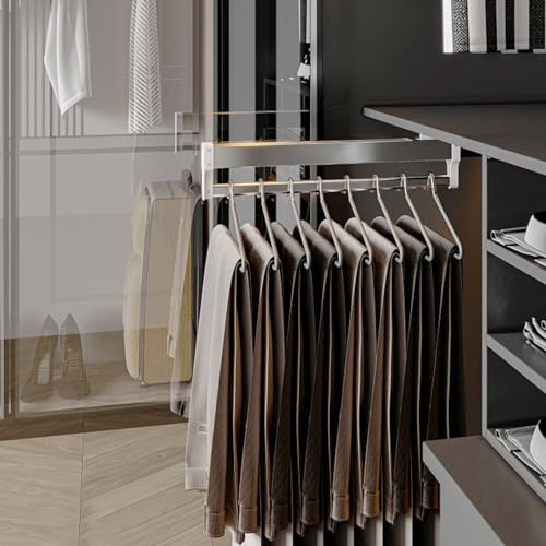 KSTORE Pendiabiti Estraibile Per Armadio Barra Appendiabiti Estraibile, Appendiabiti Estensibili Per Guardaroba Regolabile 30-80 Cm, Adatto A Tutti I Tipi Di Armadi Domestici,30cm