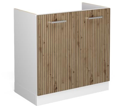 Vicco Spülenunterschrank R-Line, Artisan-Eiche, 80 cm | 2 Türen · Ohne Arbeitsplatte · Höhenverstellbare Füße · Großer Innenraum ✓ · ✓ Frei kombinierbar