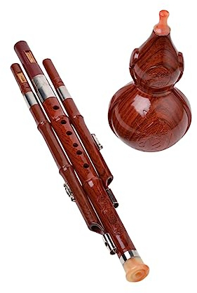 VICASKY Chinesisches Hulusi Blasinstrument für Anfänger Tragbare Kürbisflöte aus Kunststoff Rutschfest und Langlebig Traditionelles Ethnisches Instrument für Musikliebhaber und Lernen