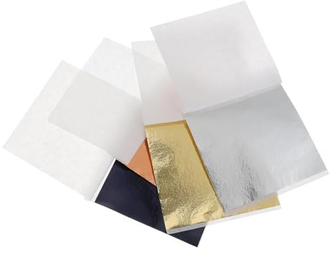 Sewroro 400blätter Metallic Goldfolie Papier DIY Zubehör Für Vergolden Basteln Und Dekoration Mit Imitatpapier Zum Basteln Und Veredeln