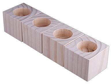 Möbelhöjare i trä set med 4 14 cm höjd furu trä bord säng sofflyft för toalettbord spjälsäng och mer elefantfötter design inre diameter 3,5 cm