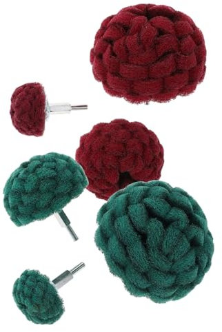 FELTECHELECTR 6pcs Scouring Pad Grinding Head Polishing Abrasive Ball Grinder Wheel Polishing Drill Attachment Buffing Buffing Wheel for Drill Mirror