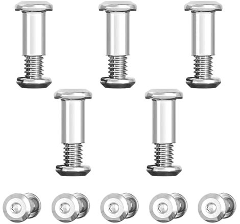 Viti per Mobili, Viti di Giunzione, Viti in Acciaio Inox, M6 Viti di Collegamento con Manicotto, Vite Connettore per Armadio, Rivetti a Vite Ferramenta per Mobili, 8mm Manicotto Viti Collegare, 10Pcs