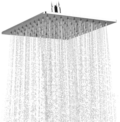 Regendusche duschkopf,12 Zoll Regendusche Quadrat, 304 Edelstahl Duschkopf Regendusche, Wassersparend Regenduschkopf,Regenbrause Kalk Düsen, 360° Verstellbarer Regendusche Duschkopf(40 x 40cm)