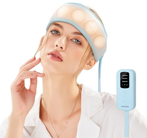 Electric Head Massager,Electric Migraine Relief Cap Massager with 3 Modes & 3 Massage Strength Levels for Headache Relief,360° All-Round Head Relaxation Device for Stress Relaxation & Sleep Aid