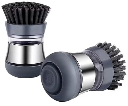 DAVAY Cepillo Dispensador de jabon Friegaplatos - Cepillo Limpieza hogar con dispensador de jabon - Cepillo para Limpieza de Platos