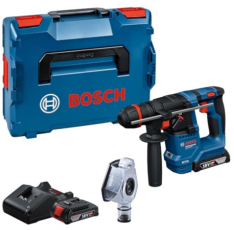 Bosch Professional 18V System sladdlös borrhammare GBH 18V-18 X - ONECHUCK 2 x GBA 2.0Ah och GAL 18V-40 och GDE 24