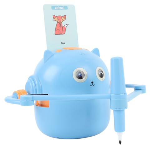 Jectse Smart Drawing Robot Toys für Kinder 8 Bis 12, Bildungsspielzeug mit 12 Aquarellstiften und 100 Lernwortkarten, Kreativität der Handaugenkoordination Fördern (Himmelblau)