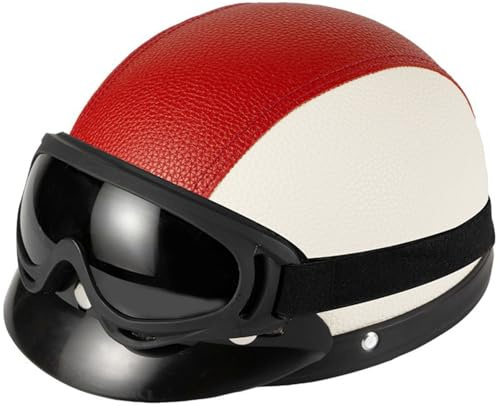 Caschi Da Moto, Caschi Con Visiera, Casco Aperto Mezzo, Mezzi Caschi Moto Leggeri, Omologato DOT/ECE Traspirante Casco Scooter Con Visiera Parasoleper Adulti Uomo E Donna
