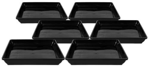 TOYANDONA 6pièces Lot de Plateaux Carrés Plastique pour Pots De Fleurs Bac Égouttage pour Plantes Pot Base De pour Balcon Et Jardin