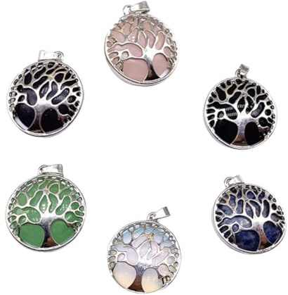 Cabilock 6 pezzi Ciondoli Albero della Vita in Lega per Gioielli Fai da Te Accessori Cristallo per Collane Bracciali e Orecchini Personalizzati