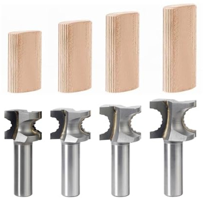 Findbuytool - Fresa da 8 mm, in carburo di tungsteno, set di 4, punte per fresa superiore per punte Festool Domino Router Bits, fresa per fresatrice verticale per DF700, dimensioni D8, D10, D12, D14