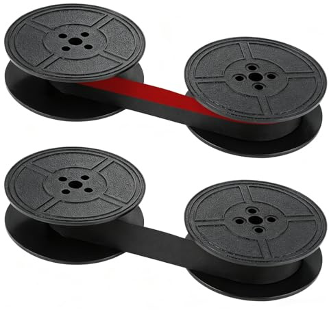 Schreibmaschinenband,Nylon Farbband Schreibmaschine für Modellen | DIN 2103 32755 und Andere Alte Schreibmaschinen Schwarz/Rot Klare und Präzise Druckergebnisse 2er Pack