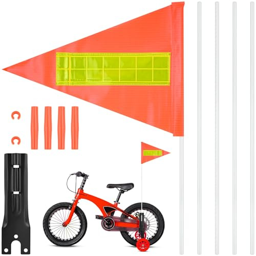 NISENTIA Fahrradfahne für Kinder Fahrradanhänger, Fahrradwimpel Fahne Kinder Fahrradwimpel Verstellbare Sicherheitswimpel Kinderfahrrad Fahrrad Sicherheitsflagge Kinderfahrräder Warnschild