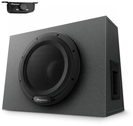 PIONEER TS-WX1210A 12” Subwoofer – 1300W Max, Built-in Amp for Easy Bass Upgrade, Enclosure Included, Amp Included, High-Level Input, Works with Most Factory or aftermarket radios
