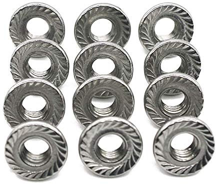 DIN 6923 A2 M5 - Sechskantmuttern mit Flansch und Sperrverzahnung, Packung mit 100 Stück