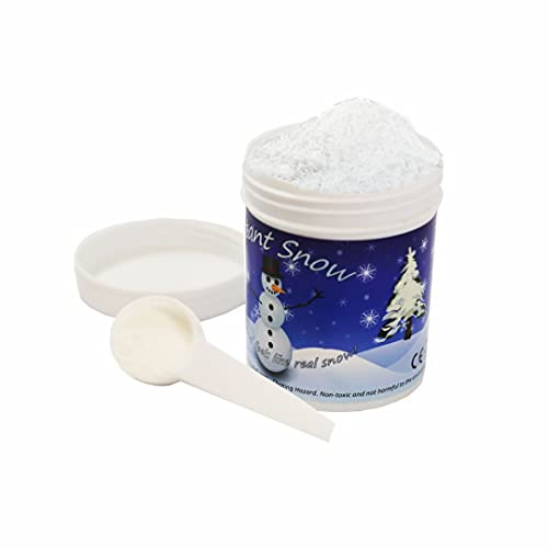 3 Ace Crafts Instant Snow 100g Jar - Just Add Water Non-Toxic Super Absorbent Powder Fake Snow for Cloud Slime and Holiday Snow Decorations, Christmas Party Decorations, Artificial Plastic Snow
