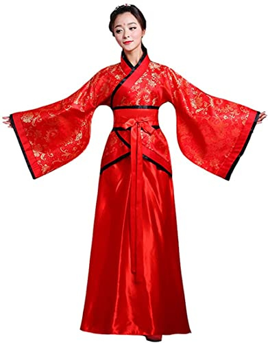 Lazutom Women's Ancient Chinese Traditional Costumes Hanfu Dress Photography Cosplay Costume (L, Red)