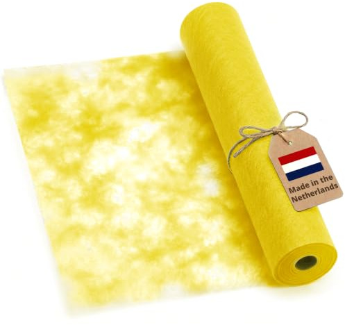 DecoHomeTextil Deco Himmel Vlies Tischläufer Gelb 30cm x 25m | Tischband Dekoration Dekor
