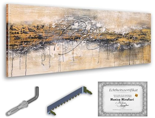 Monica Mirafiori I 100% HANDGEMALT I Gemälde Chasing The Shadow I 140x50cm | Gemälde Handgemalt | Acrylgemälde | Sehr Großes Acrylbild I Moderne Kunst I Kunstbilder