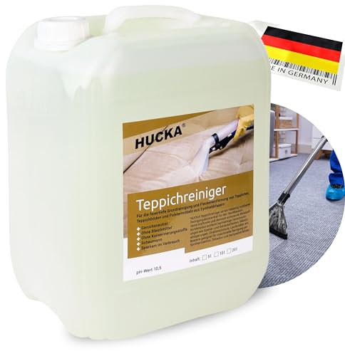 HUCKA Teppichreiniger/Polsterreiniger (5 Liter) - Konzentrat für die professionelle Anwendung im Waschsauger und manuellen Fleckenentfernung u.v.m.