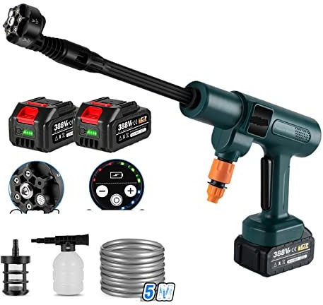 Nettoyeur Haute Pression 200 Bars 3 500 W Laveuse Haute Pression électrique sans balais 6 en 1 Pistolet à Eau de Jardin pour Lavage de Voiture pour Batterie 18 V Pistolet pulvérisateur pour Une vari