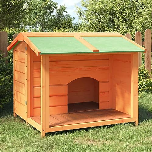 SECOLI Cuccia Cane Esterno Cuccia in Legno Casetta per Cani in Legno Massello di Pino Marrone 96x87x80,5 cm