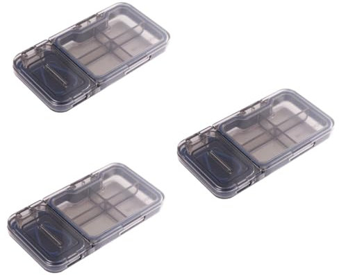SOLUSTRE 3er-box Pillentrenner Medikamenten-pillen-organizer Splitter Vitaminbehälter Pillensortierer Plastikbehälter Medikamententeiler Pillenschneider-etui Stk Pack Tablette