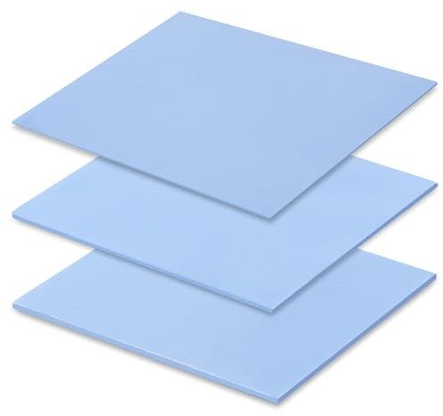 VooGenzek 3 PCS 145 x 145 mm Silicone Thermal Pad, Thickness 0.5/1/1.5 mm with 6.0 W/mk Thermal Conductivity, Reusable Thermal Conductive Silicone Pad, for SSD CPU GPU LED IC Chipset Cooling