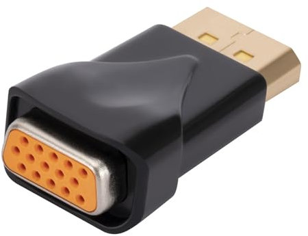 Acahhotxx Adaptateur DisplayPort vers VGA 1080p Standard pour Ordinateur Portable, PC, Projecteur, Moniteur - Convertisseur Mâle