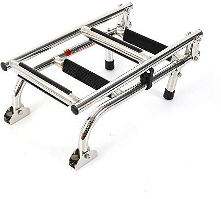 Échelle de bateau pliable en acier inoxydable - 4 marches - Échelle de bain pliable - Pour piscine et bateau - 4 marches - Plateforme de natation - 2 + 2