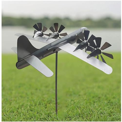 Einzigartige FlugzeugwindmüHle, Magisches Windspiel Metall, Dekoration Metall, Windmuhl 3D, füR Terrassen Und Gartenterrassendekoration