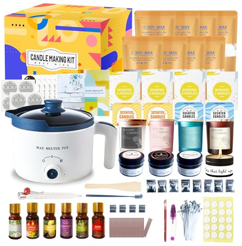 LINGQIAN Kit di produzione di candele per adulti, cera di soia per candela, candele fai da te per creare le tue candele