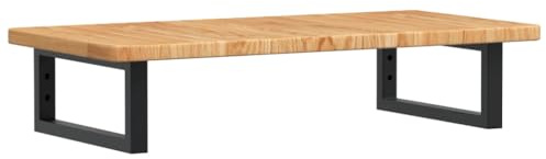 vidaXL Waschtischplatte mit Halterung, Holzplatte Waschtischkonsole Wandmontage, Waschbeckenplatte Wandkonsole Wandregal, Stahl Massivholz Eiche